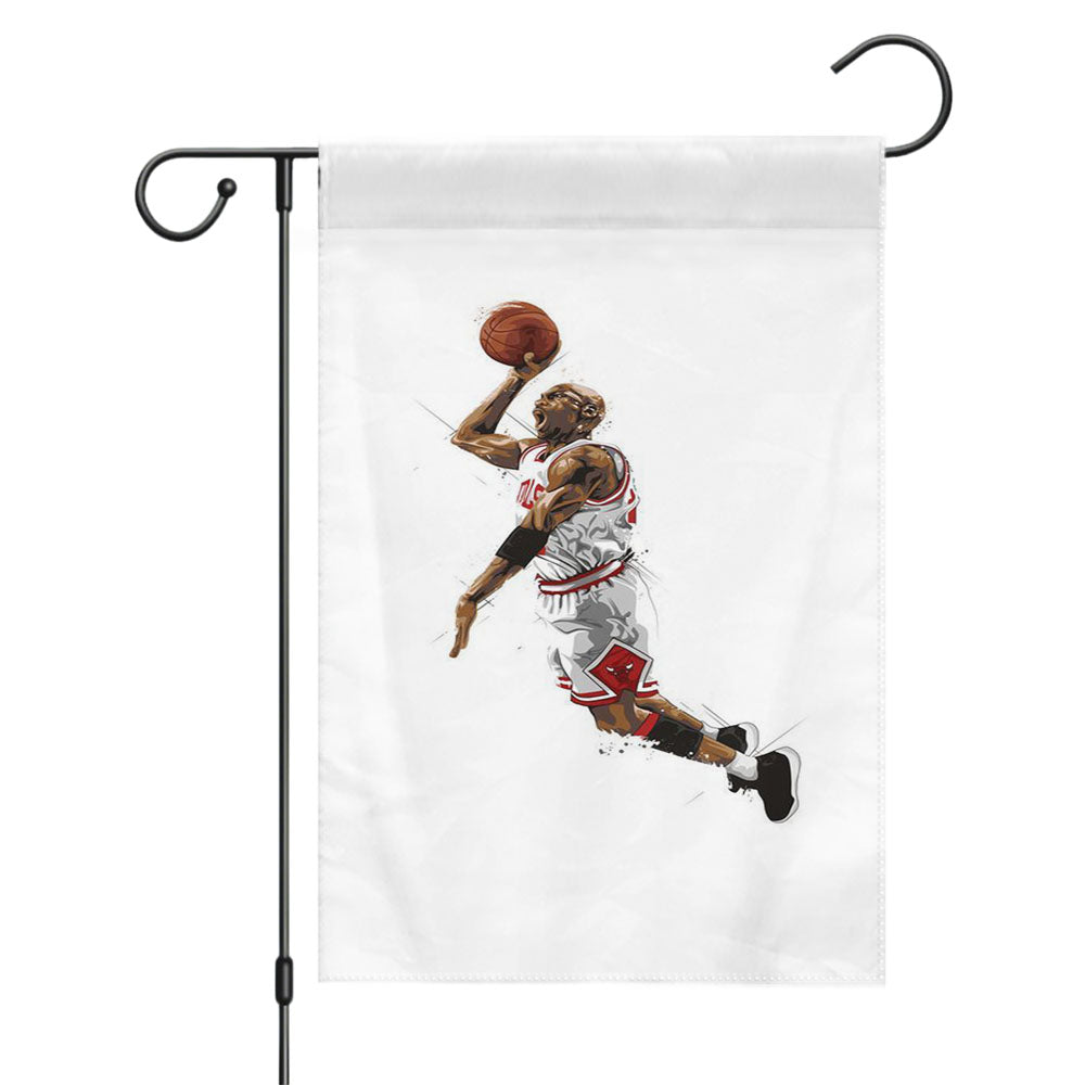 Jumpman Jordan On White Background Garden Flags Yard Outdoor Lawn 12 X 18