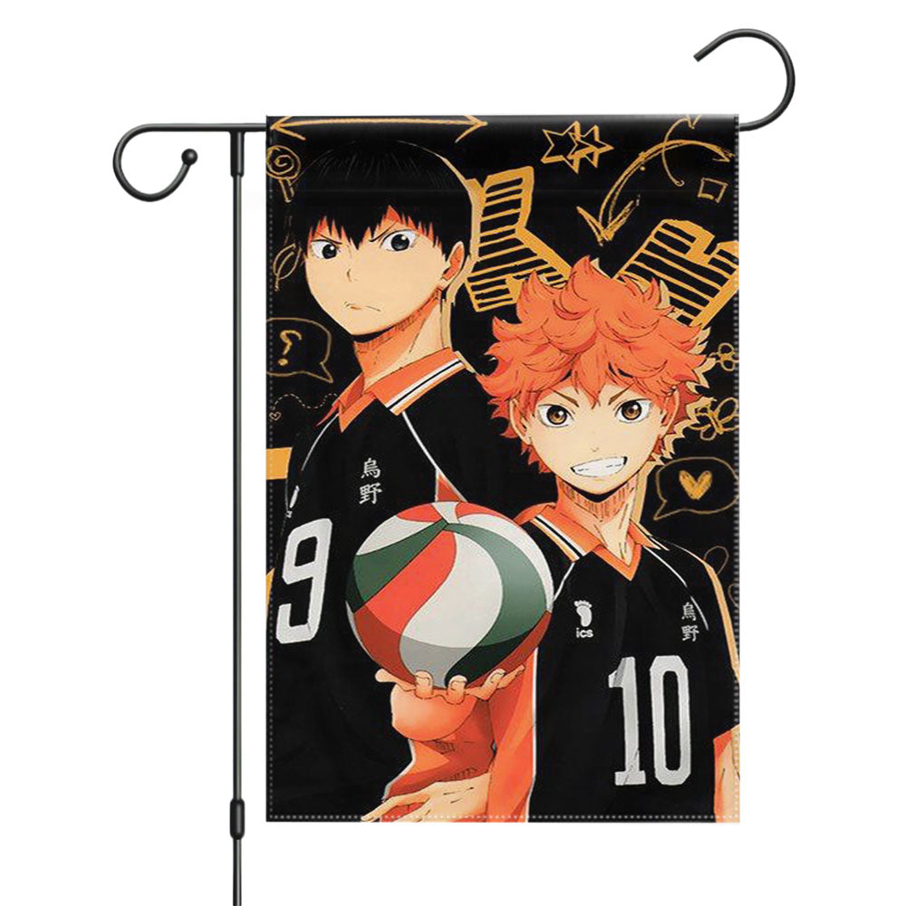 Kageyama Tobio X Shouyou Hinata Haikyuu Anime Garden Flags Yard Outdoor Lawn 12 X 18