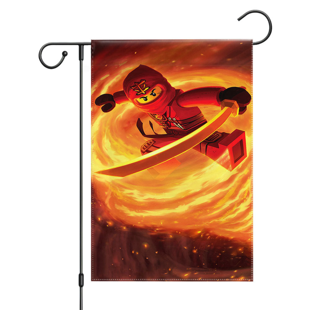 Kai Lego Red Ninjago Garden Flags Yard Outdoor Lawn 12 X 18