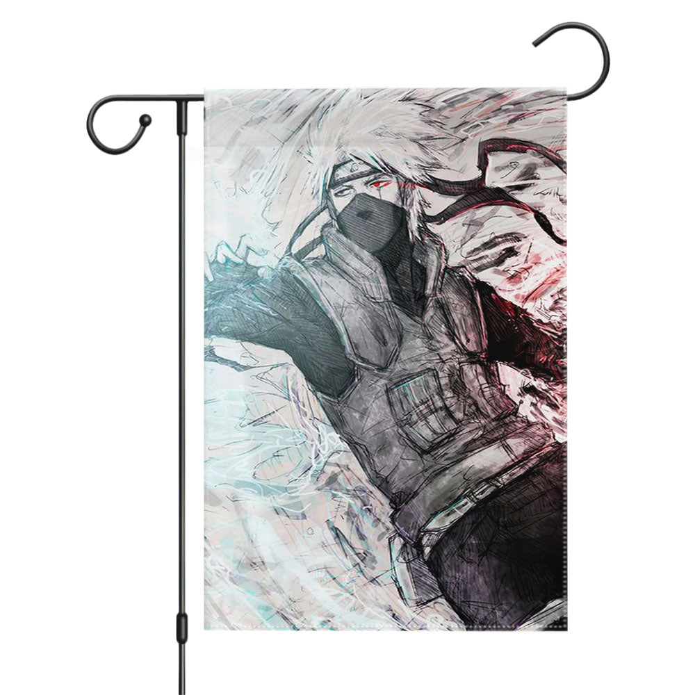 Kakashi Hatake Pencil Sketch Garden Flags Yard Outdoor Lawn 12 X 18