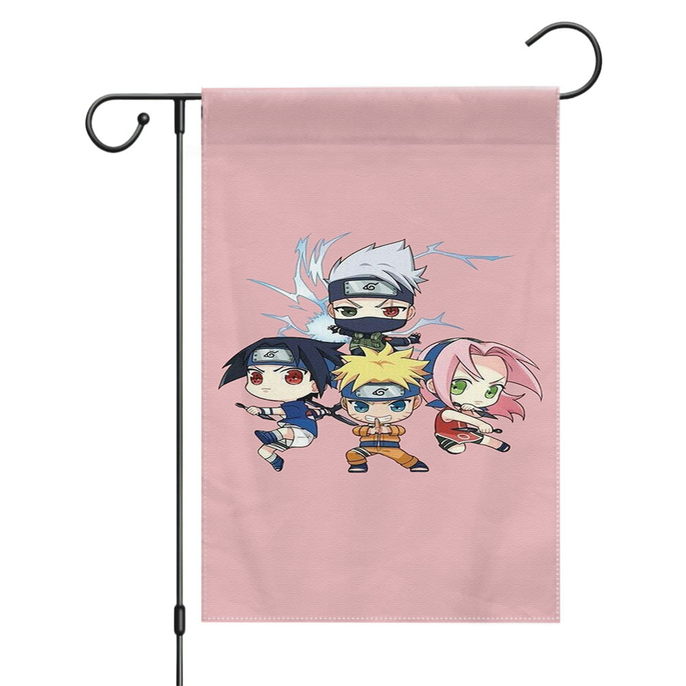 Kakashi Sasuke Naruto Sakura Team Garden Flags Yard Outdoor Lawn 12 X 18