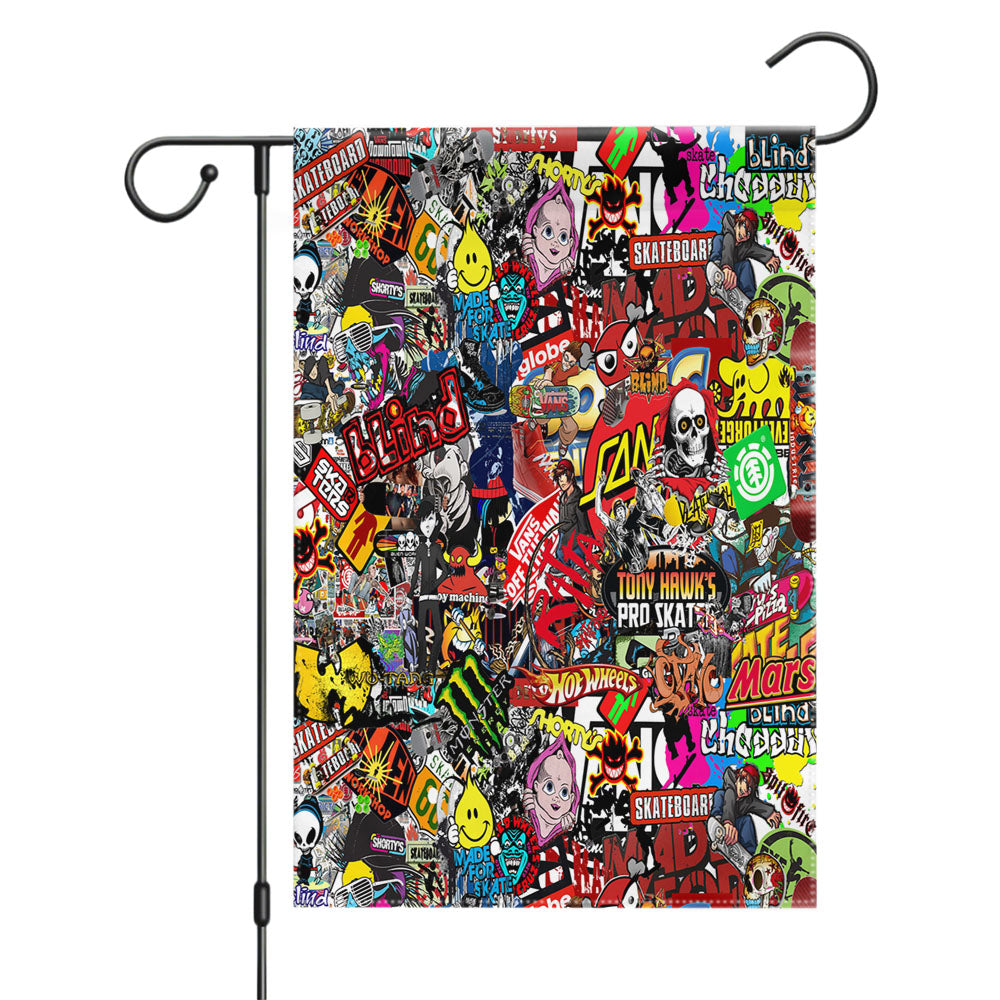 Kate Sticker Bomb Collection Garden Flags Yard Outdoor Lawn 12 X 18