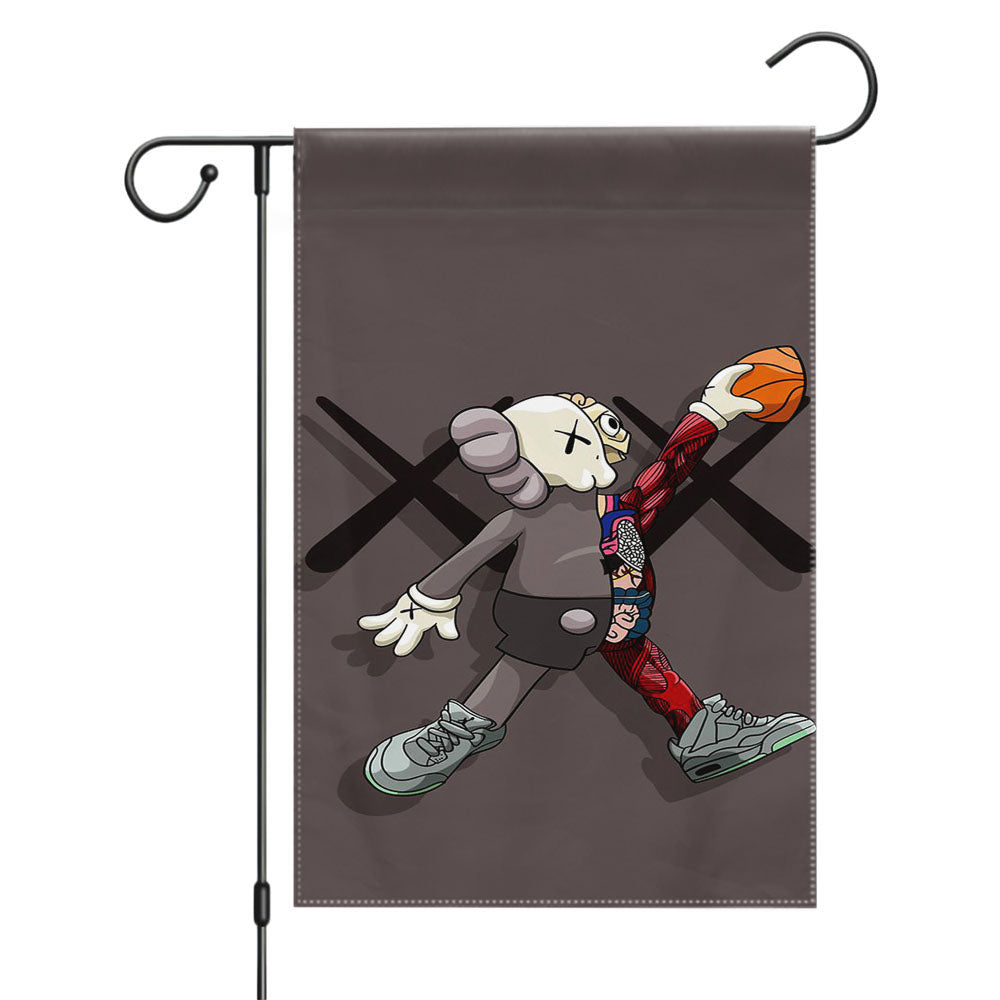 Kaws Broken Hearth Garden Flags Yard Outdoor Lawn 12 X 18