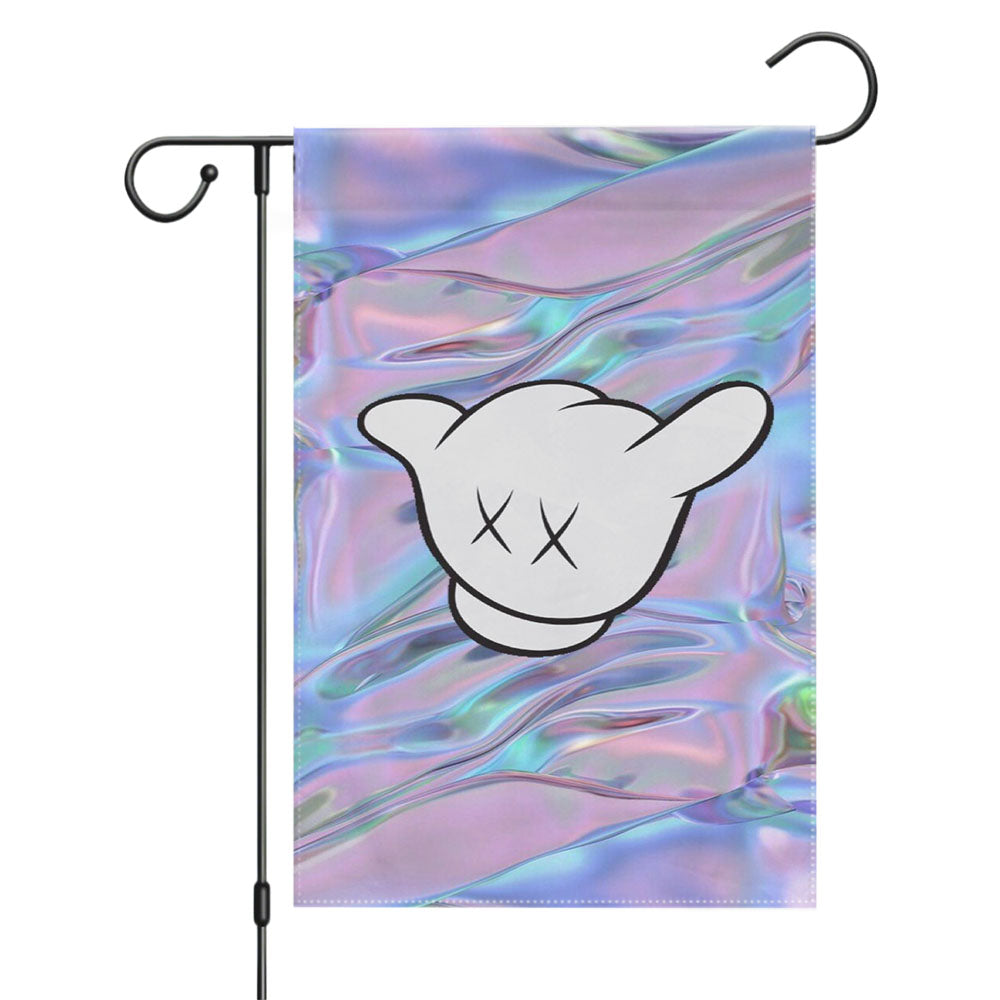 Kaws In Black Garden Flags Yard Outdoor Lawn 12 X 18