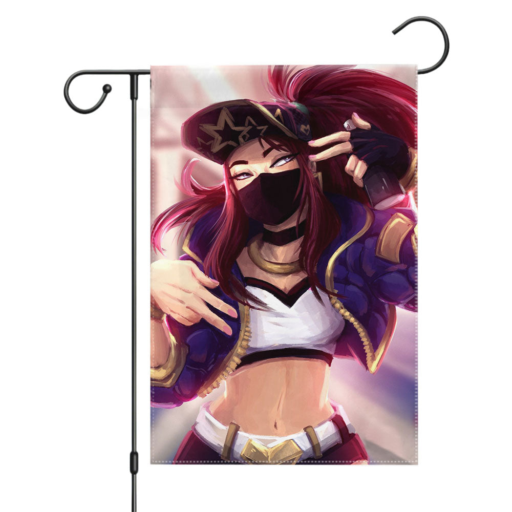 Kda Akali League Of Legends Garden Flags Yard Outdoor Lawn 12 X 18