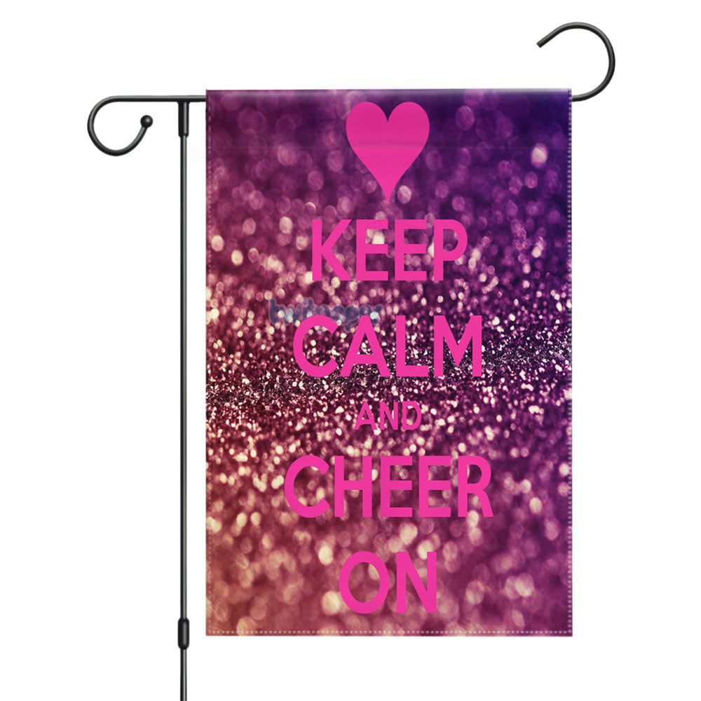 Keep Calm And Cheer On Cheerleading Garden Flags Yard Outdoor Lawn 12 X 18
