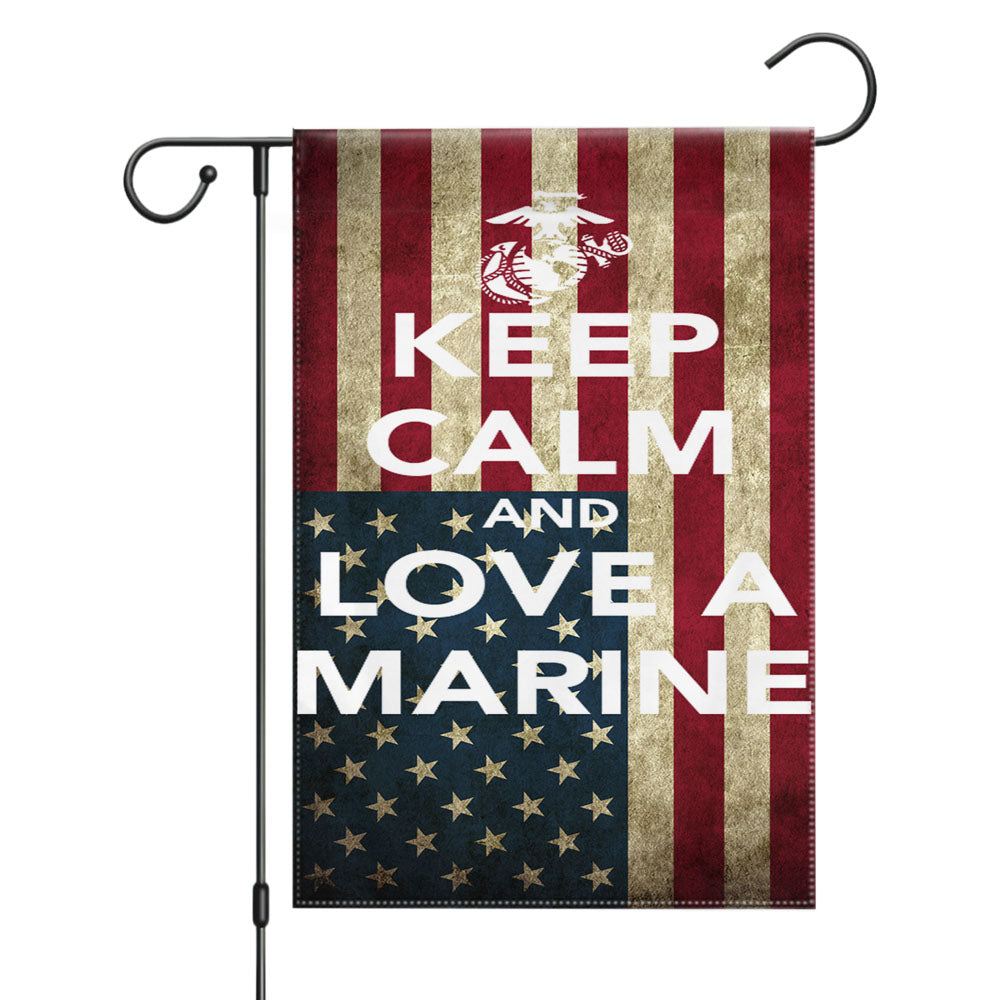 Keep Calm And Love Your Marine Garden Flags Yard Outdoor Lawn 12 X 18