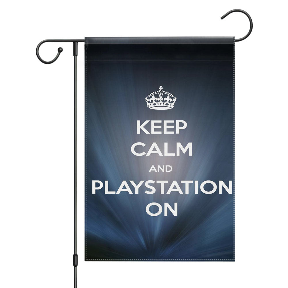 Keep Calm And Play Playstation Garden Flags Yard Outdoor Lawn 12 X 18