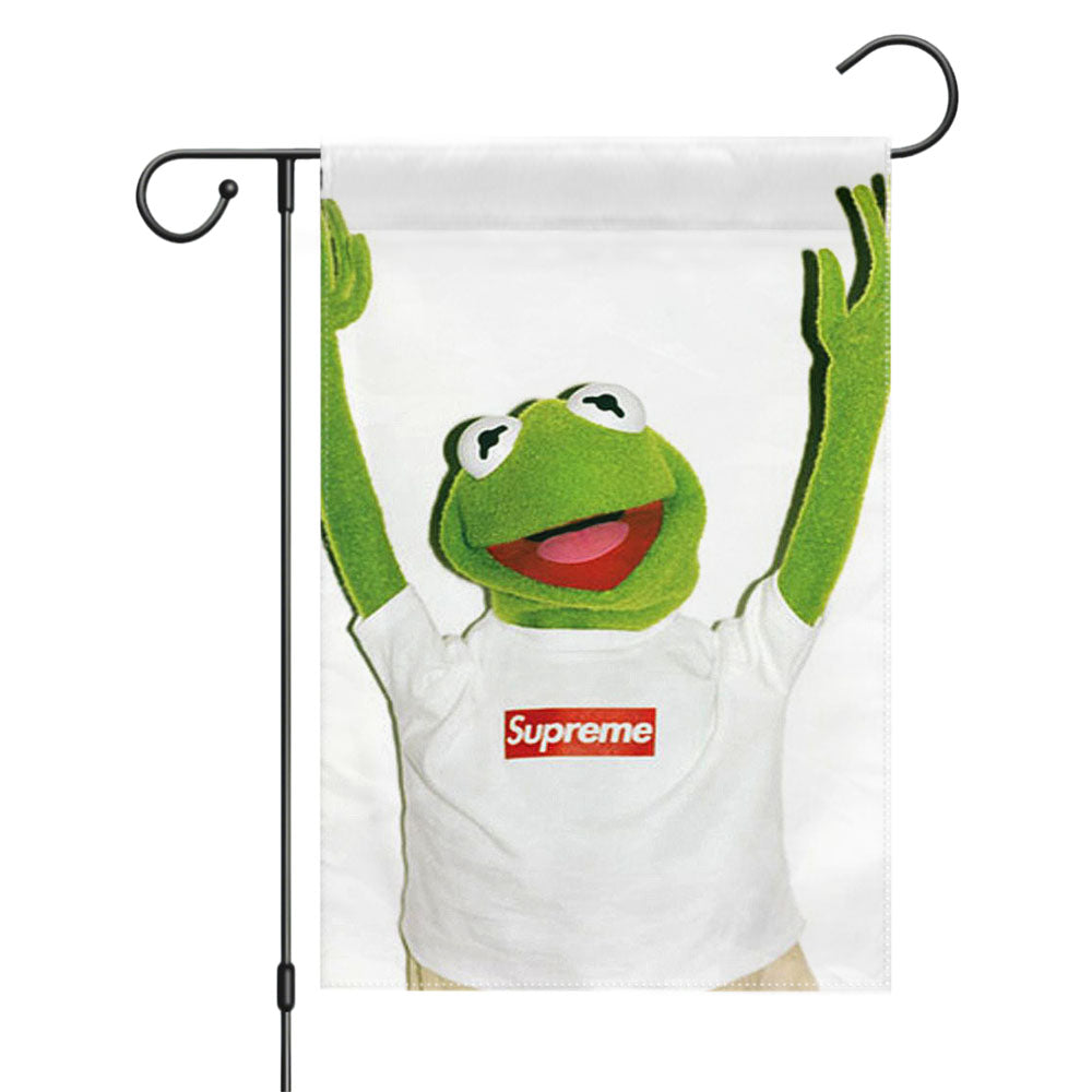 Kermit Green Hypebeast Toad Garden Flags Yard Outdoor Lawn 12 X 18