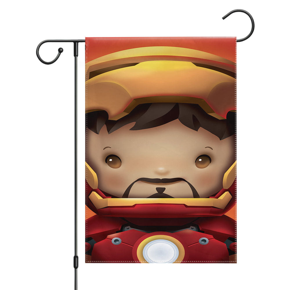 Kid Hero Iron Man Garden Flags Yard Outdoor Lawn 12 X 18