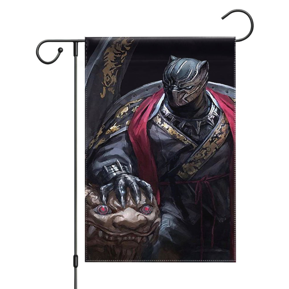 King Black Panther Purple Glow Garden Flags Yard Outdoor Lawn 12 X 18