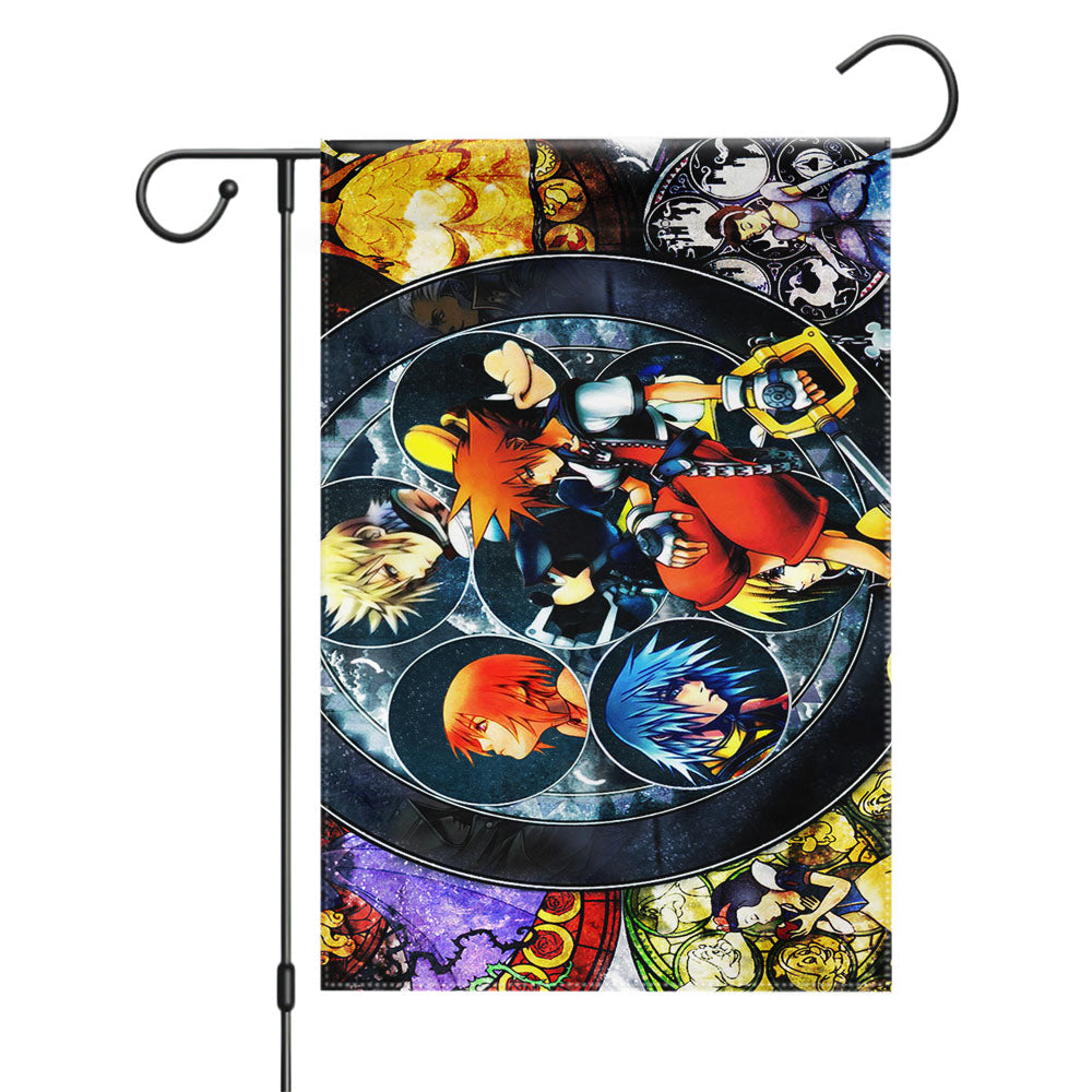Kingdom Hearts Disney Villains Garden Flags Yard Outdoor Lawn 12 X 18