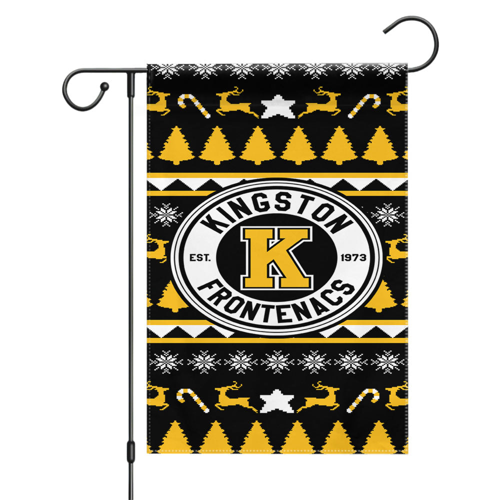 Kingston Frontenacs Christmas Sweater Garden Flags Yard Outdoor Lawn 12 X 18