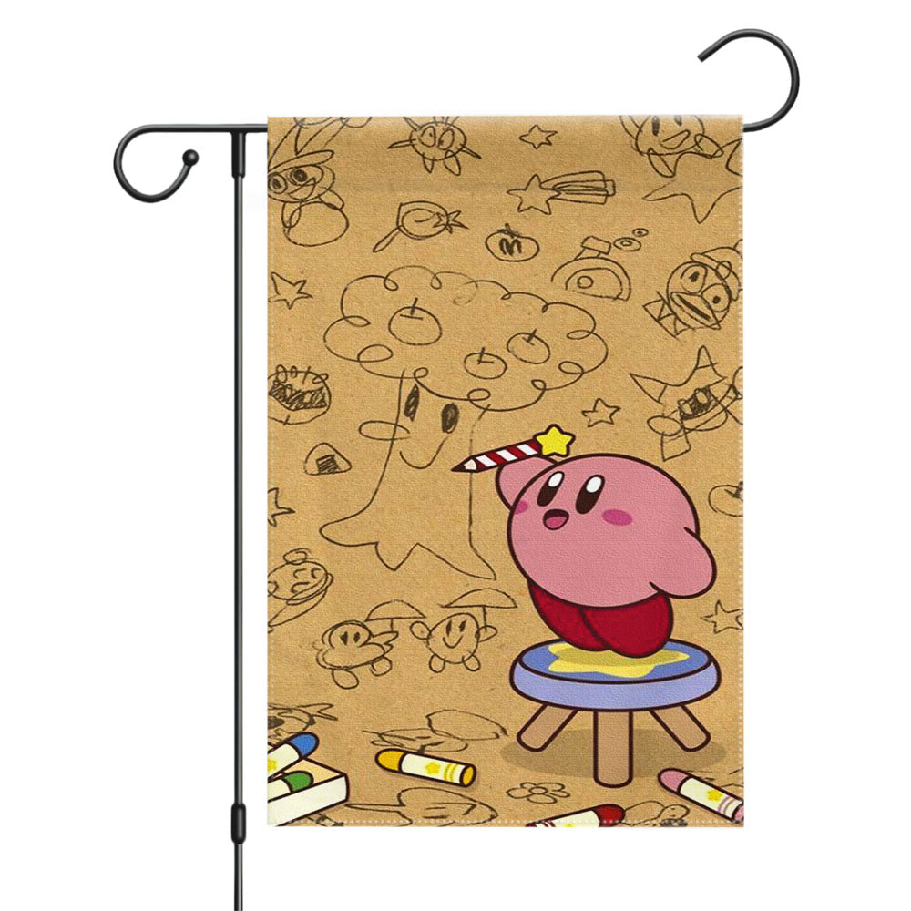 Kirby Vintage Drawing Garden Flags Yard Outdoor Lawn 12 X 18