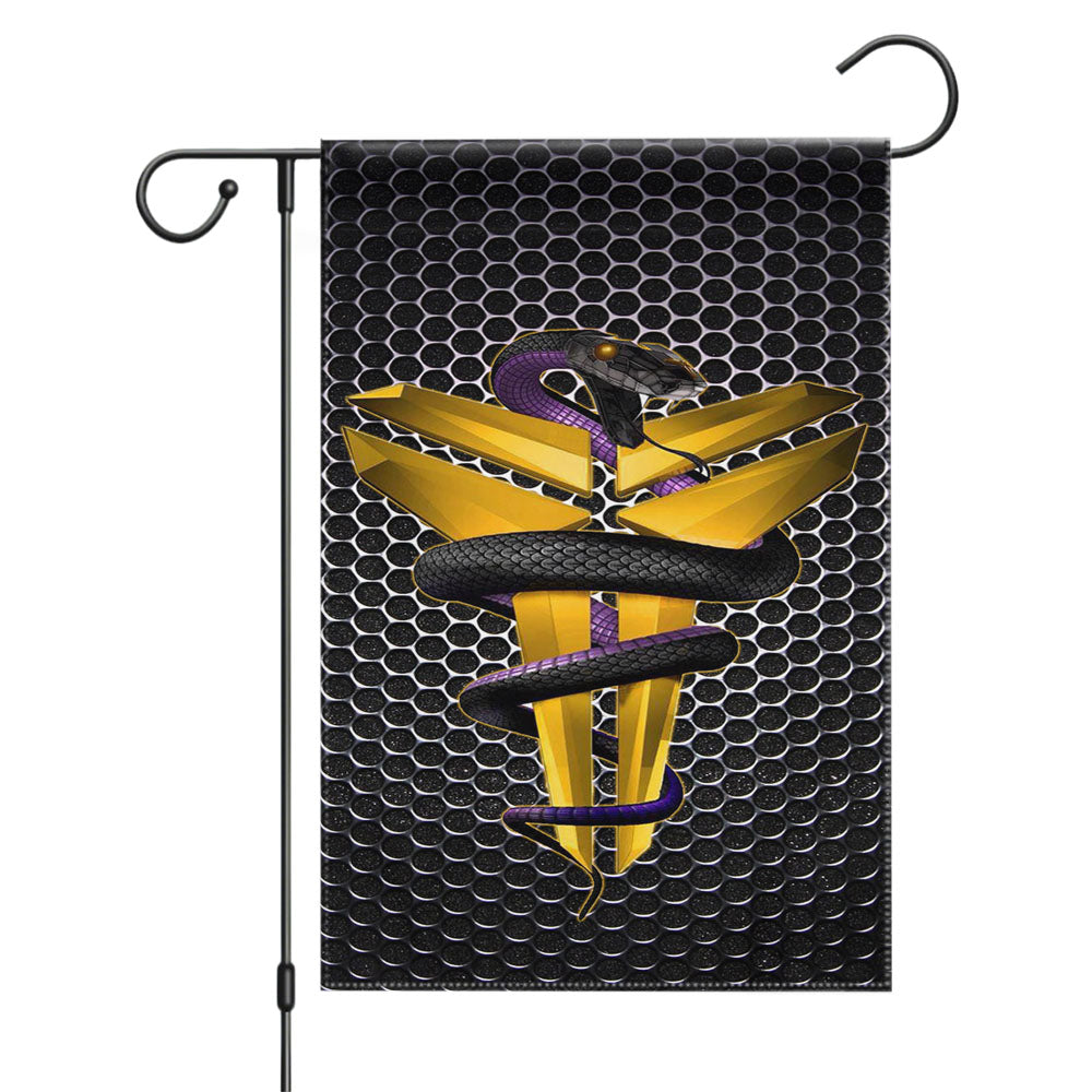 Kobe Bryant Black Mamba Logo Garden Flags Yard Outdoor Lawn 12 X 18