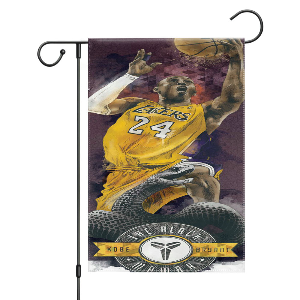 Kobe Bryant Lakers Nba Team Garden Flags Yard Outdoor Lawn 12 X 18