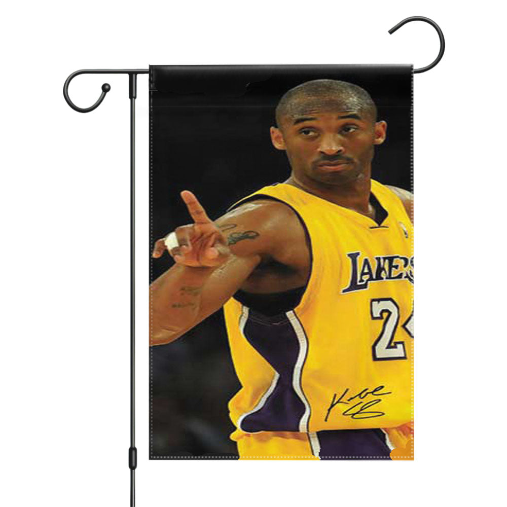 Kobe Bryant Purple Symbol Garden Flags Yard Outdoor Lawn 12 X 18