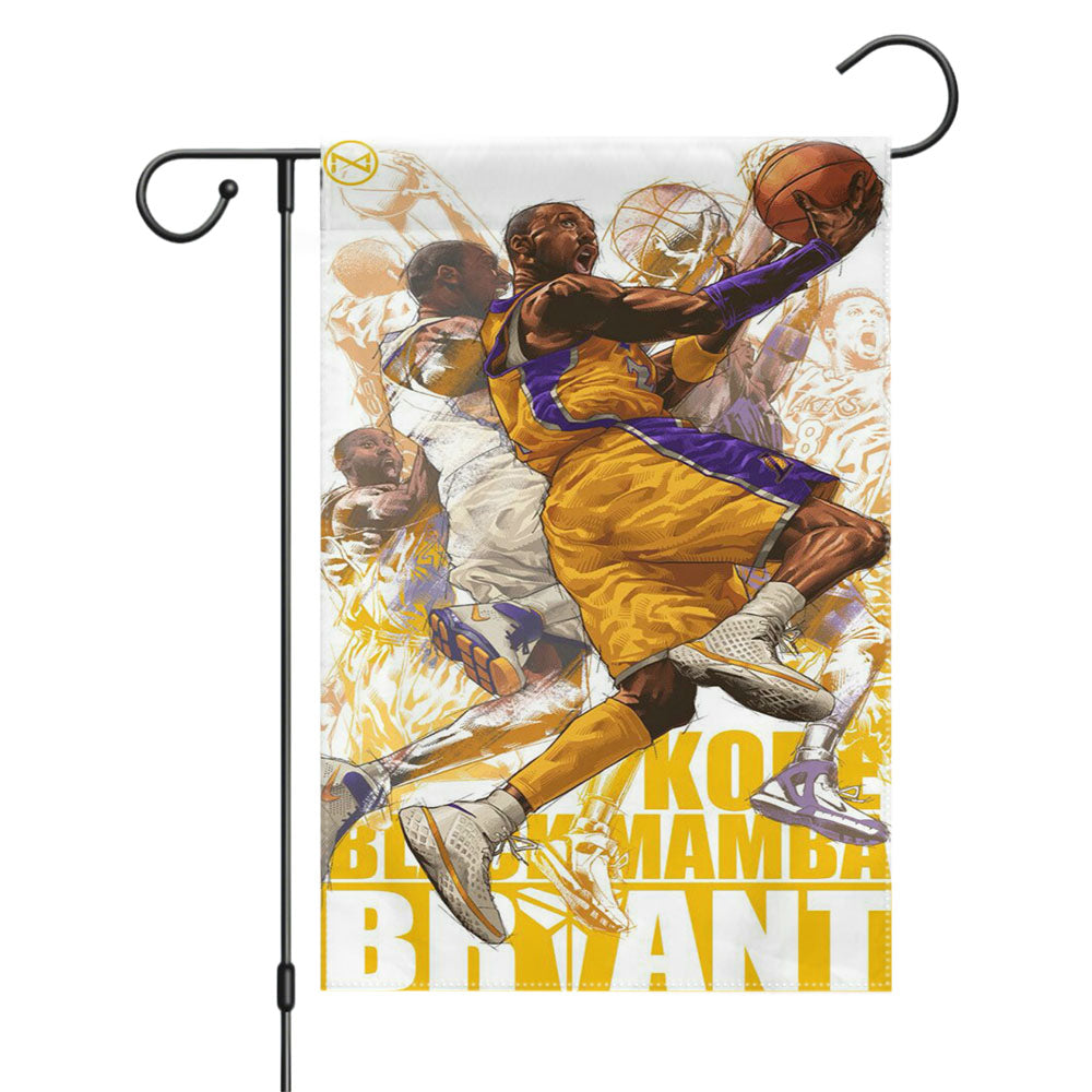 Kobe Bryant The Black Mamba Lakers Garden Flags Yard Outdoor Lawn 12 X 18