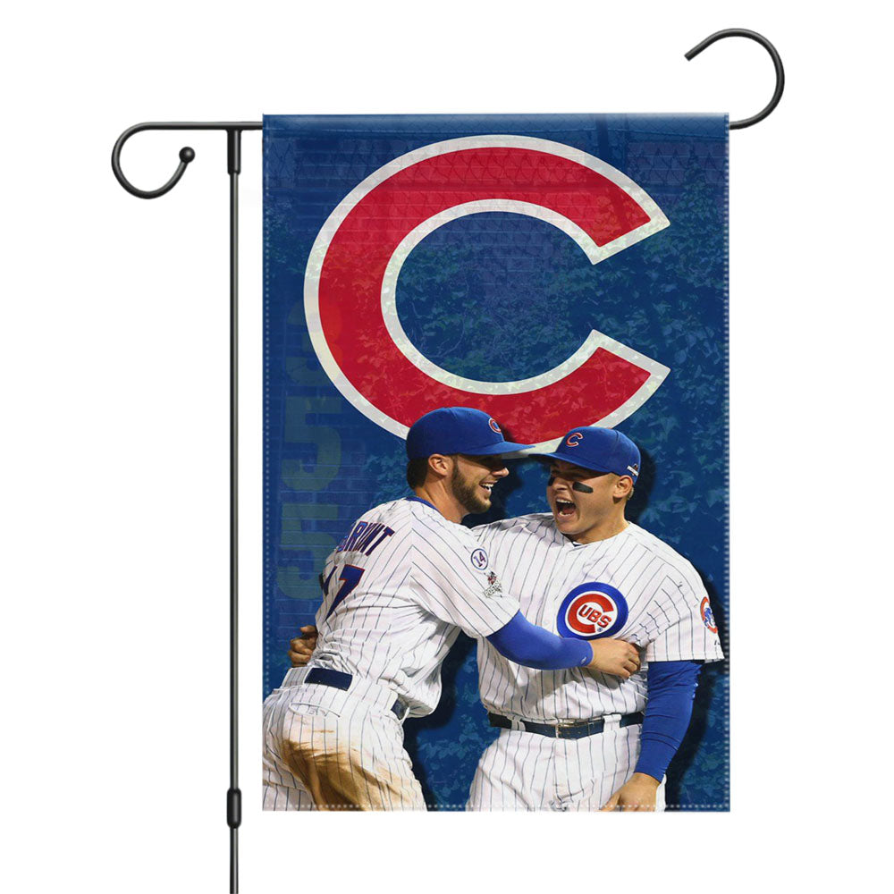 Kris Bryant X Rizzo Chicago Cubs Garden Flags Yard Outdoor Lawn 12 X 18