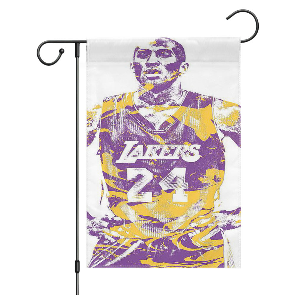Lakers Kobe Bryant Overlay Style Garden Flags Yard Outdoor Lawn 12 X 18