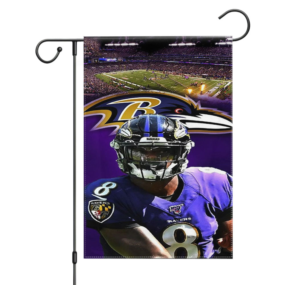 Lamar Jackson Nfl Baltimore Ravens Garden Flags Yard Outdoor Lawn 12 X 18