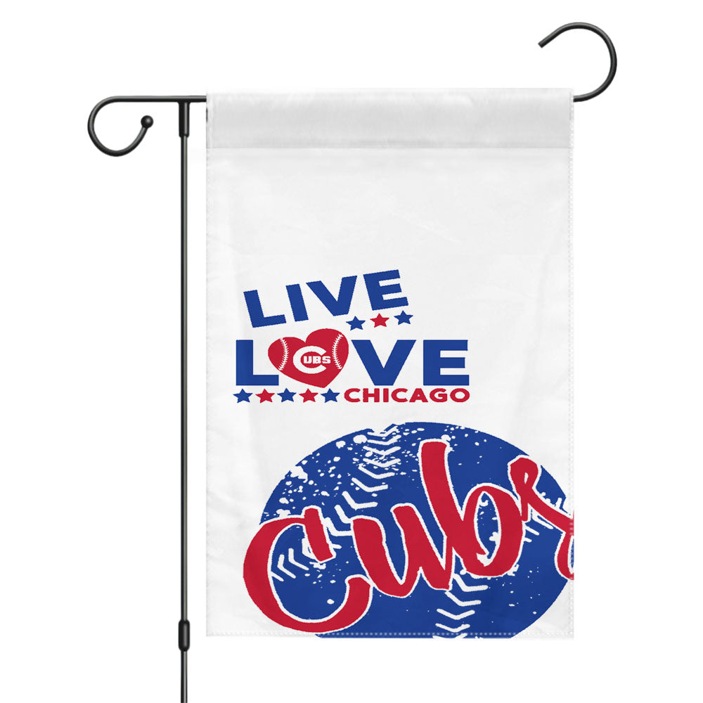 Live Love Chicago Cubs Garden Flags Yard Outdoor Lawn 12 X 18