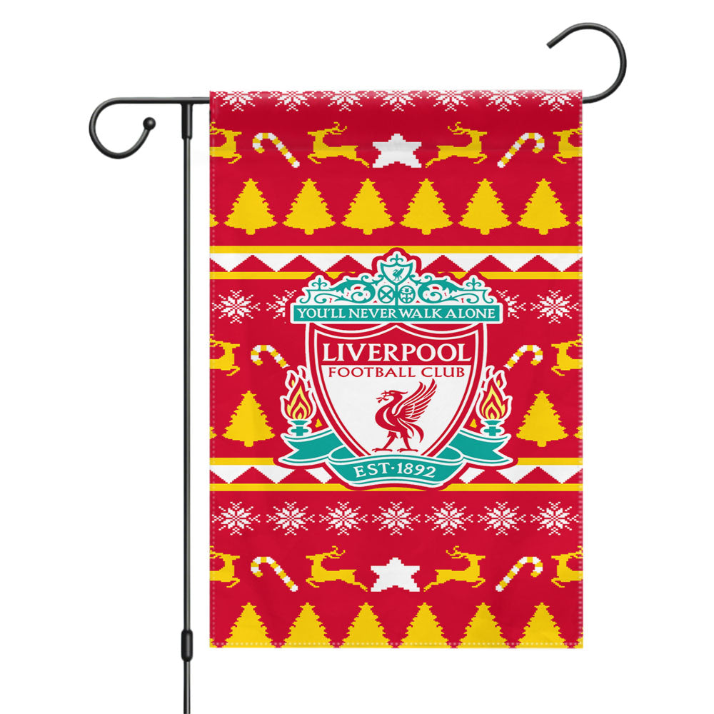 Liverpool Fc Christmas Sweater Garden Flags Yard Outdoor Lawn 12 X 18