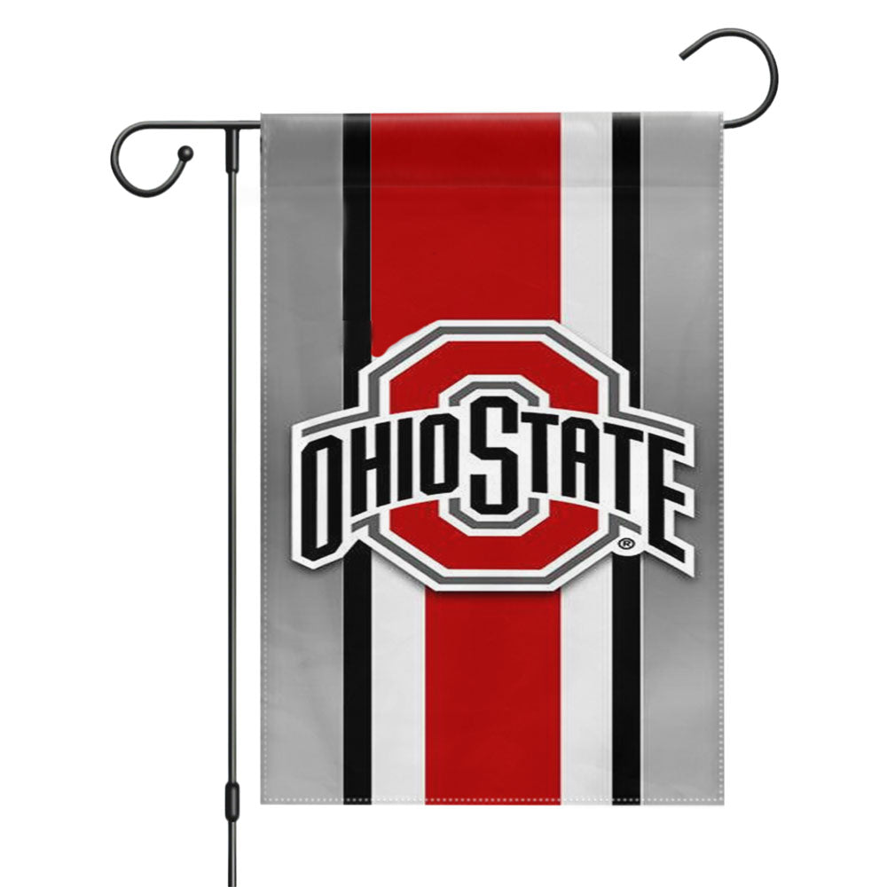 Logo Ohio State Buckeyes Garden Flags Yard Outdoor Lawn 12 X 18