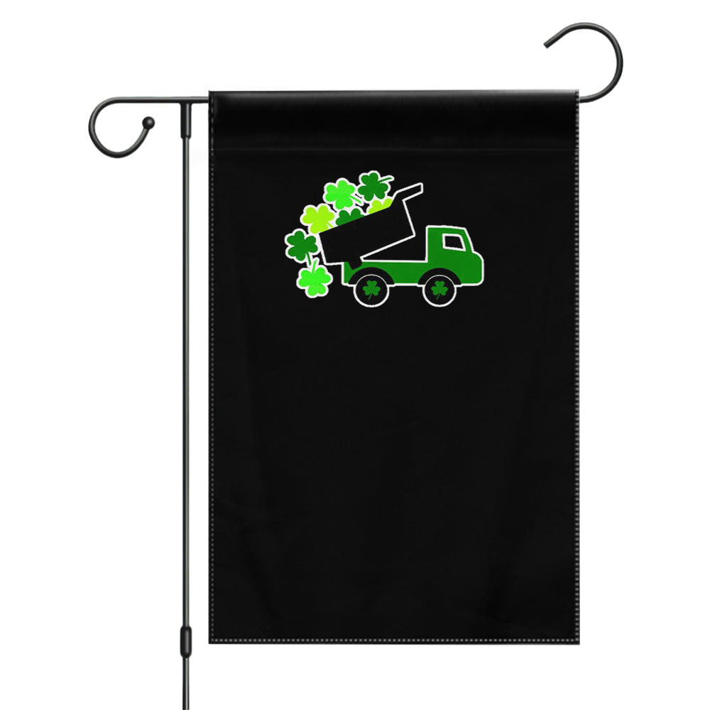 Lucky St Patricks Day Vintage Truck Clover Shamrock Garden Flags Yard Outdoor Lawn 12 X 18