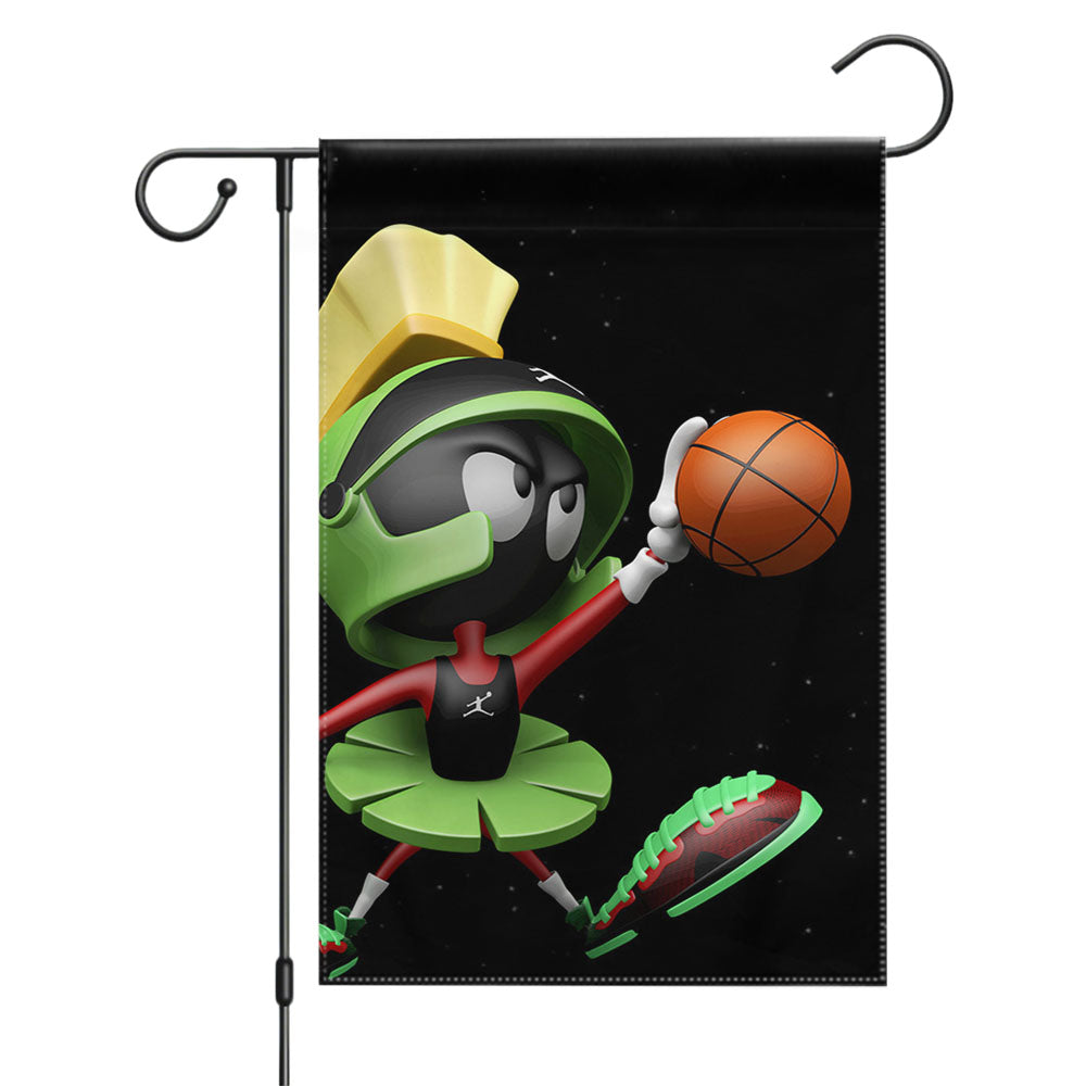 Marvin The Martian Basket Jordan Garden Flags Yard Outdoor Lawn 12 X 18