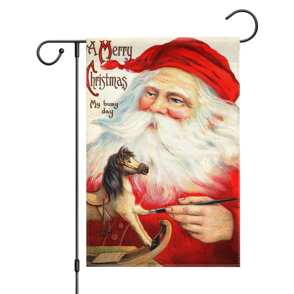 Merry Christmas Sloth Art Garden Flags Yard Outdoor Lawn 12 X 18