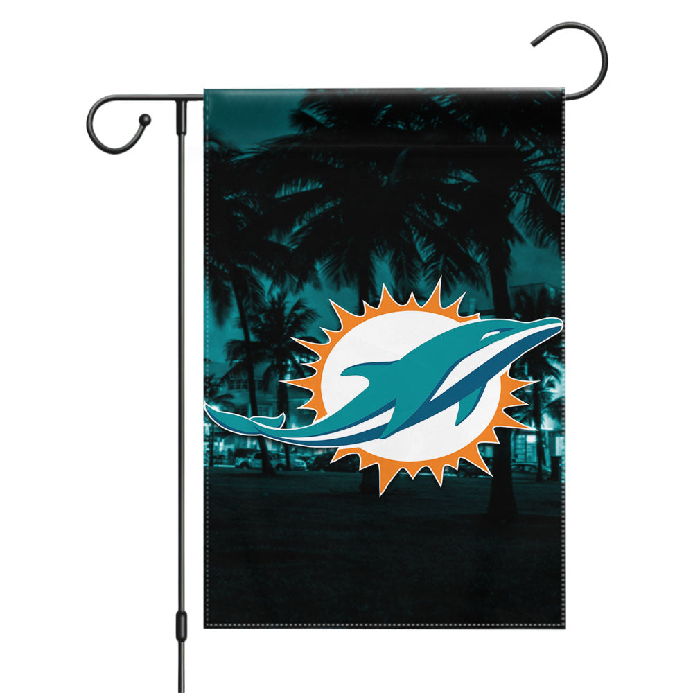 Miami Dolphins Gloves Nation Garden Flags Yard Outdoor Lawn 12 X 18