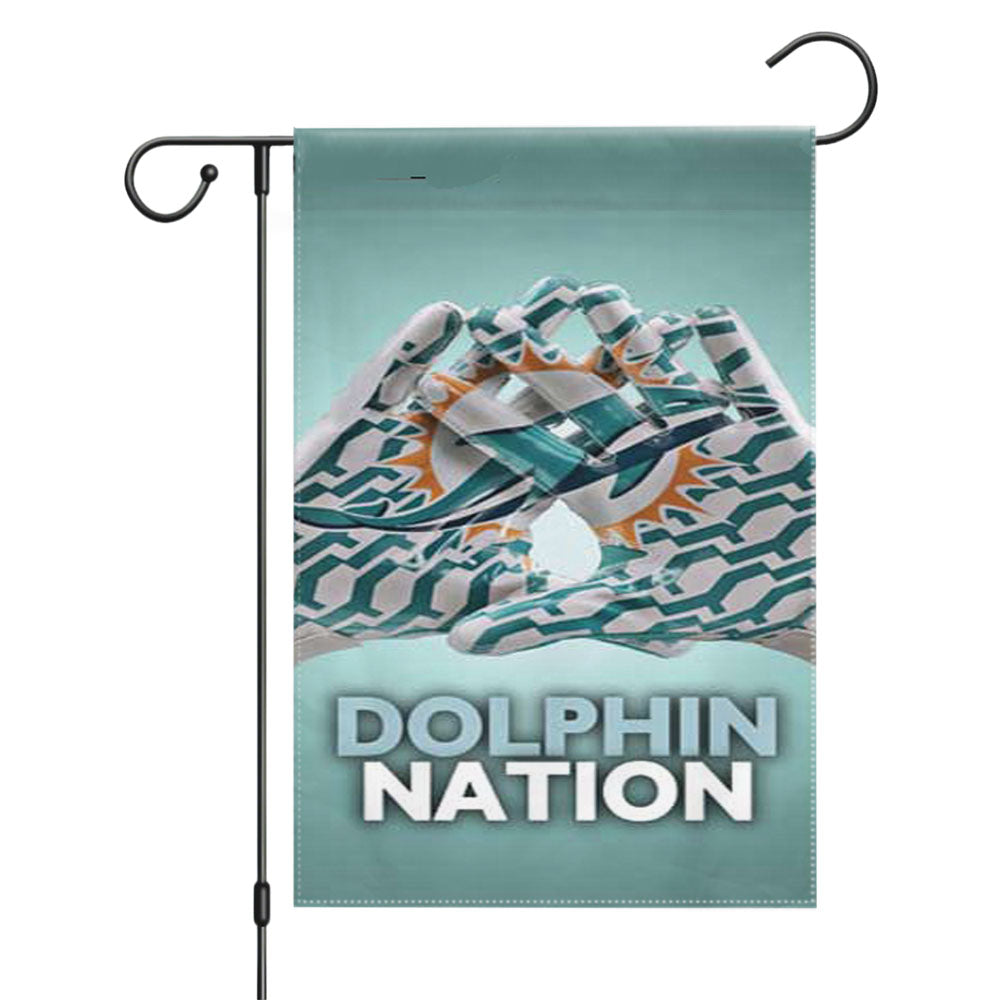 Miami Dolphins Halves Garden Flags Yard Outdoor Lawn 12 X 18