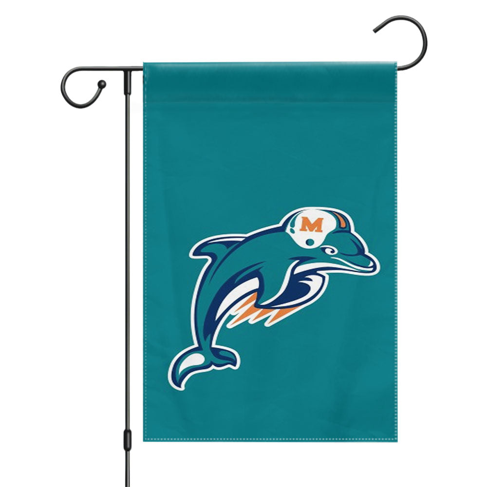 Miami Dolphins Peeling Garden Flags Yard Outdoor Lawn 12 X 18