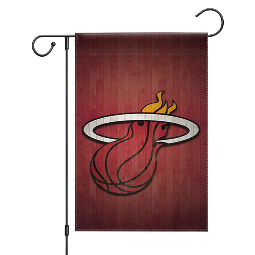 Miami Heat Basket Garden Flags Yard Outdoor Lawn 12 X 18