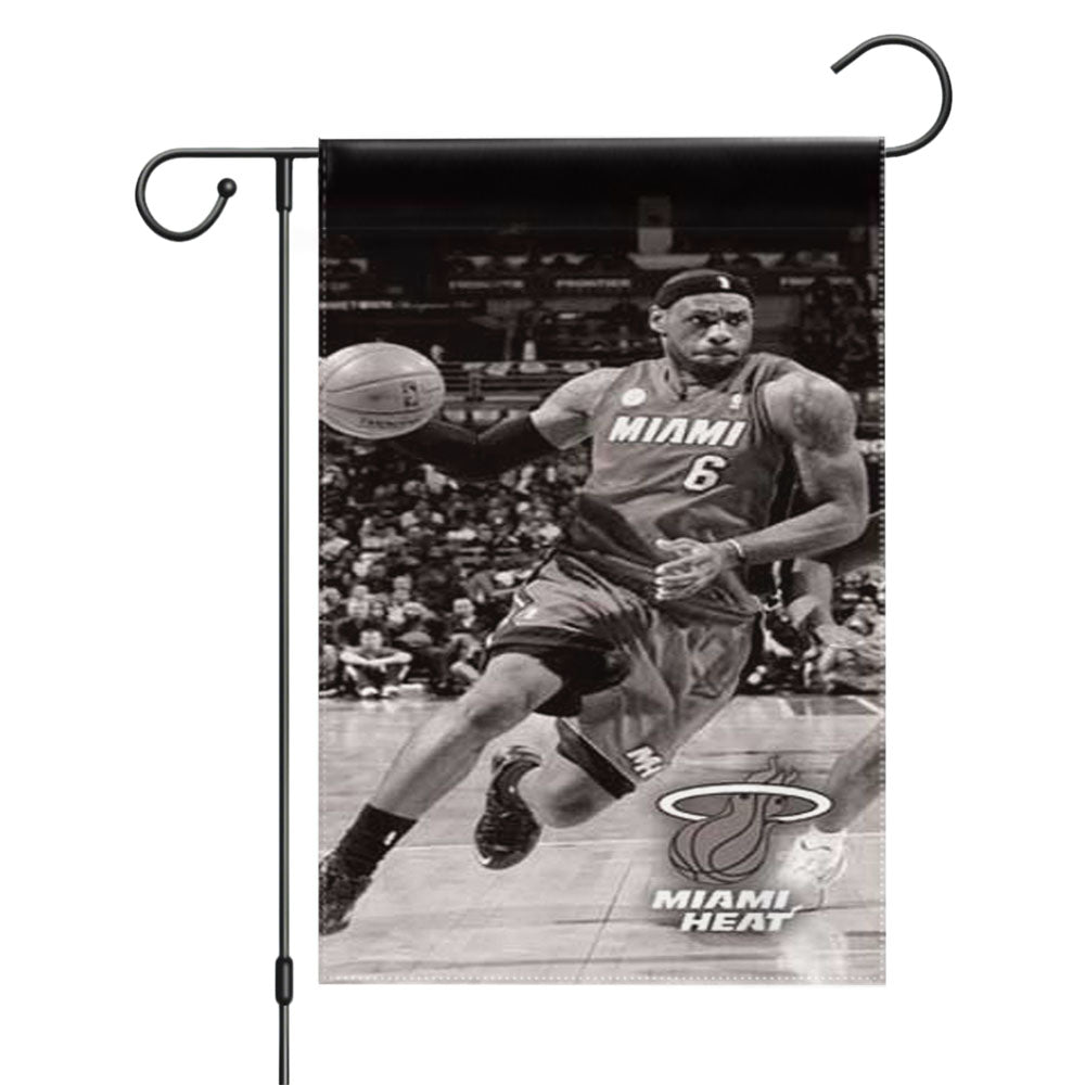 Miami Heat Logo Garden Flags Yard Outdoor Lawn 12 X 18