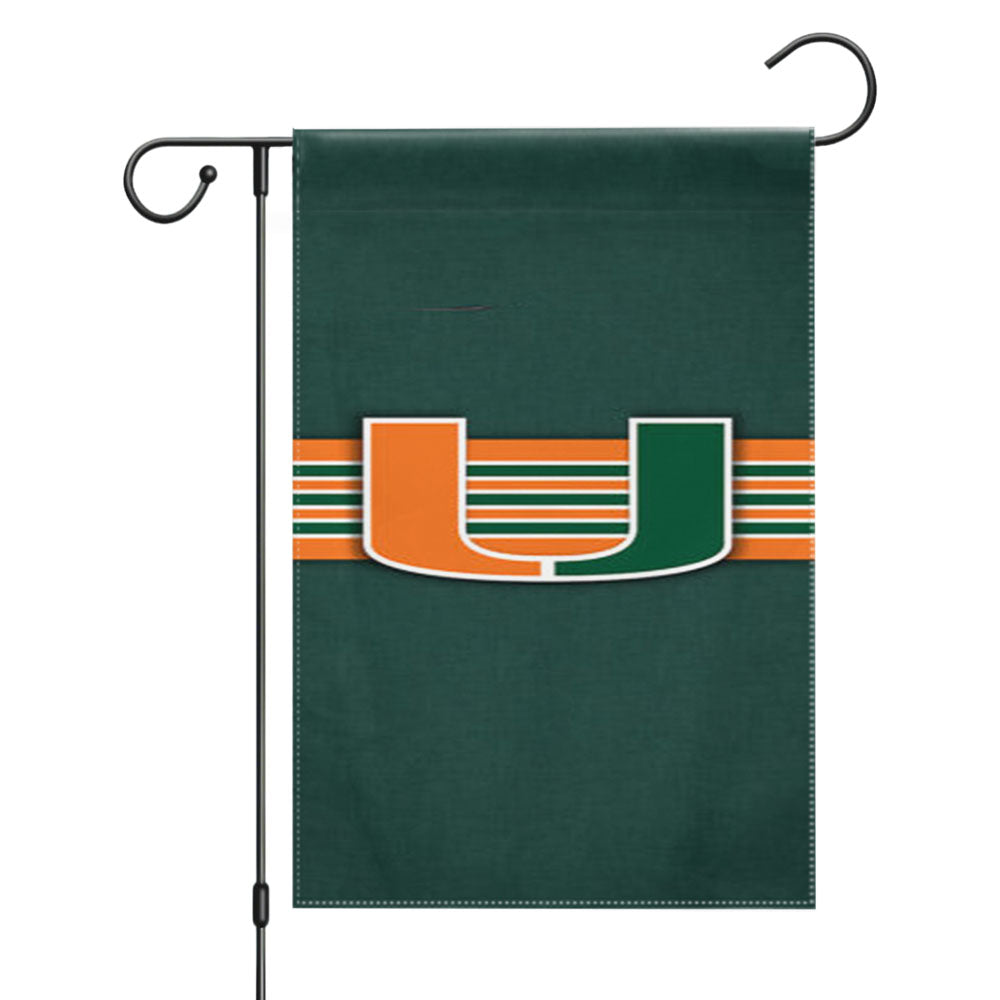 Miami Hurricanes Icon Garden Flags Yard Outdoor Lawn 12 X 18