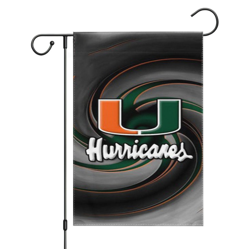 Miami Hurricanes Um Football Garden Flags Yard Outdoor Lawn 12 X 18