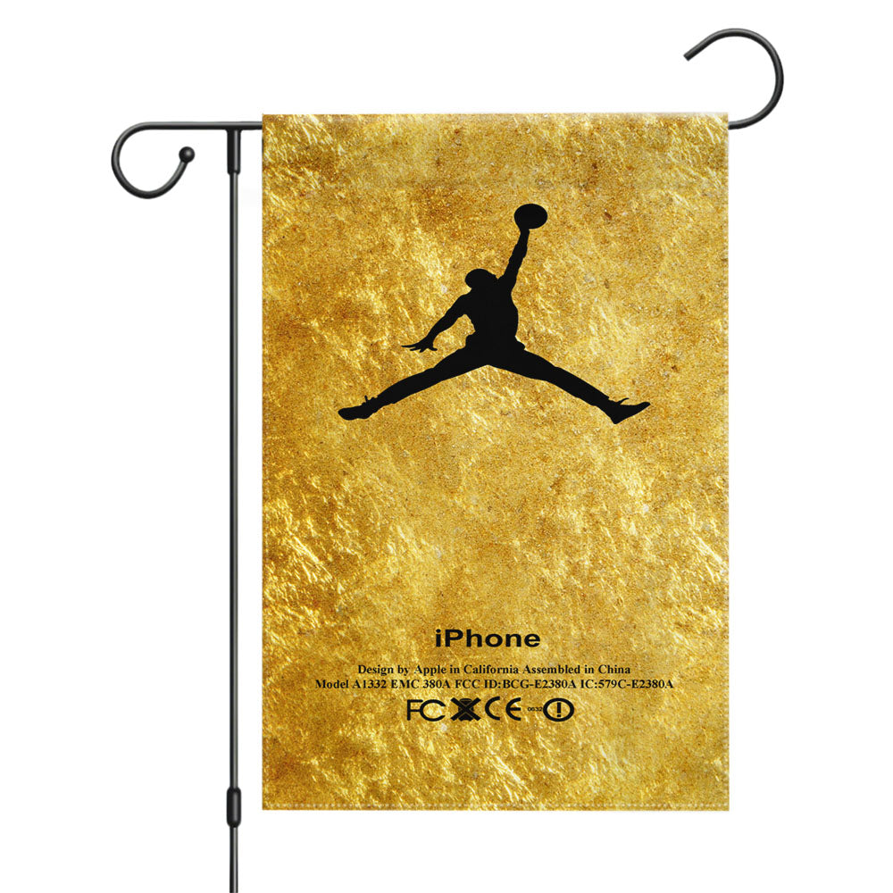 Michael Jordan In Galaxy Nebula Garden Flags Yard Outdoor Lawn 12 X 18