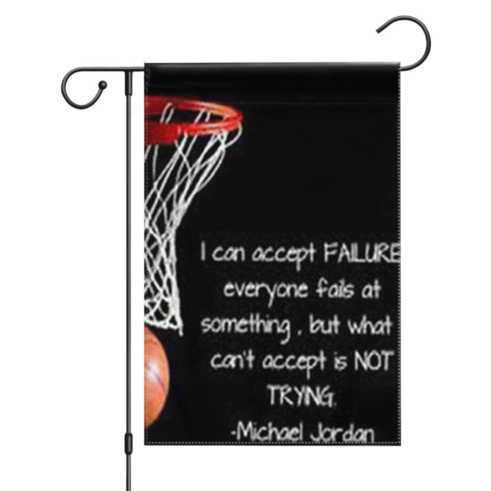 Michael Jordan Red Signature Garden Flags Yard Outdoor Lawn 12 X 18