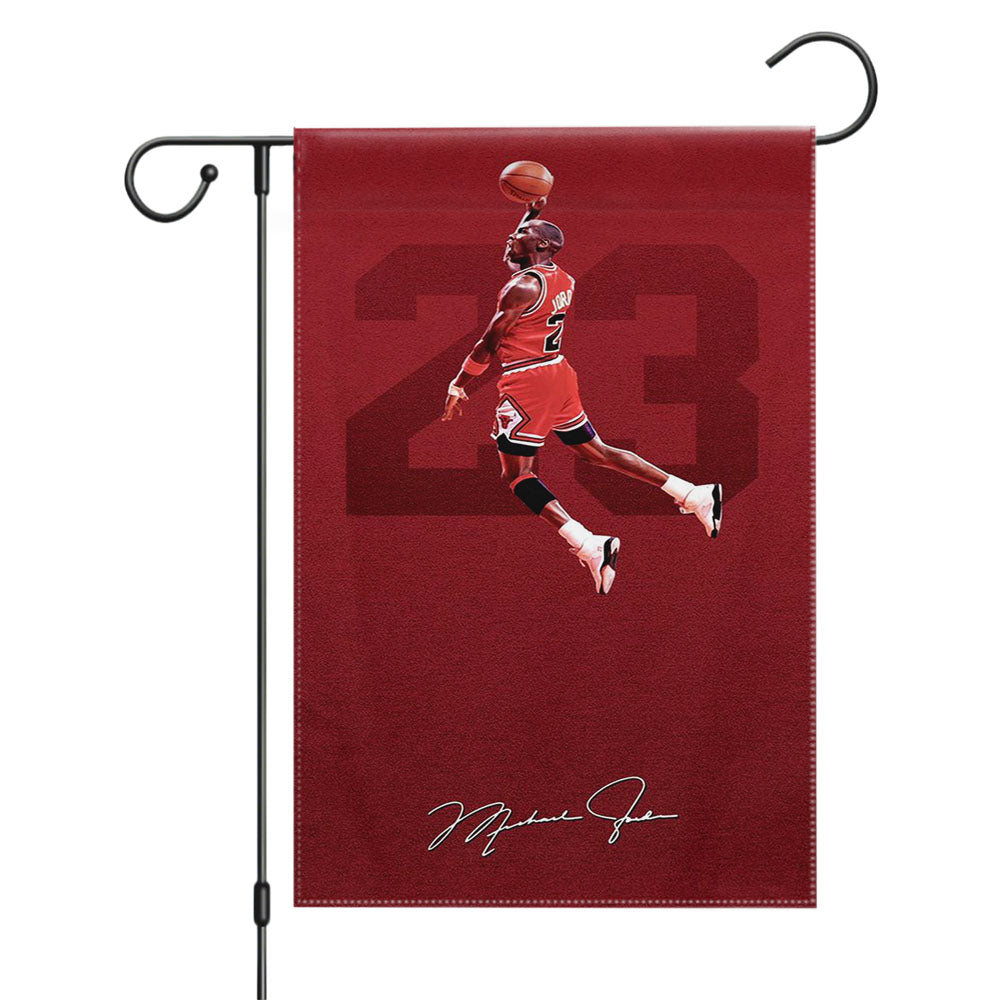 Michael Jordan Slam Dunk Garden Flags Yard Outdoor Lawn 12 X 18