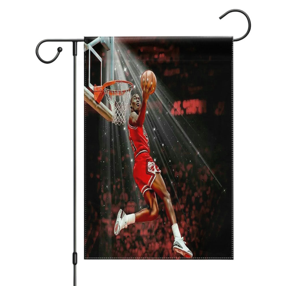 Michael Jordan Typhograpy Garden Flags Yard Outdoor Lawn 12 X 18