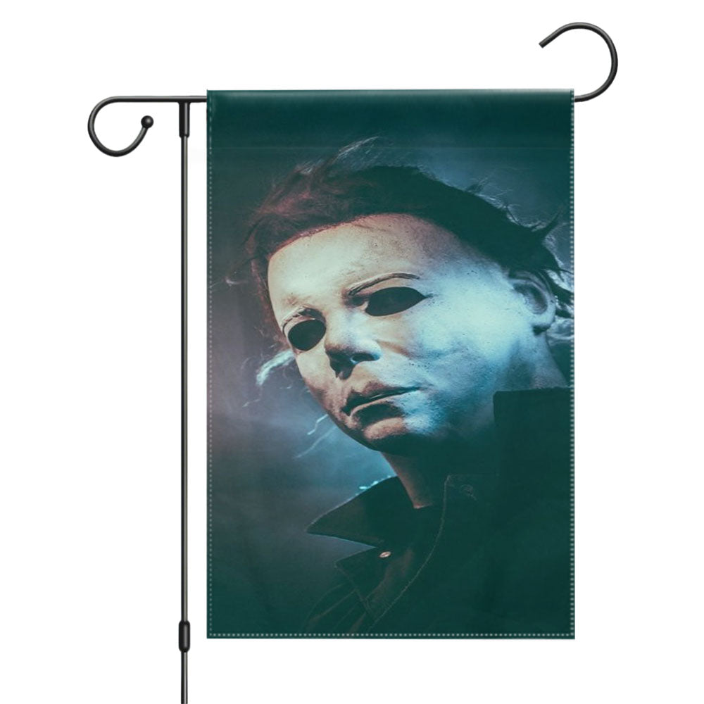 Michael Myers Mask Halloween Horror Garden Flags Yard Outdoor Lawn 12 X 18