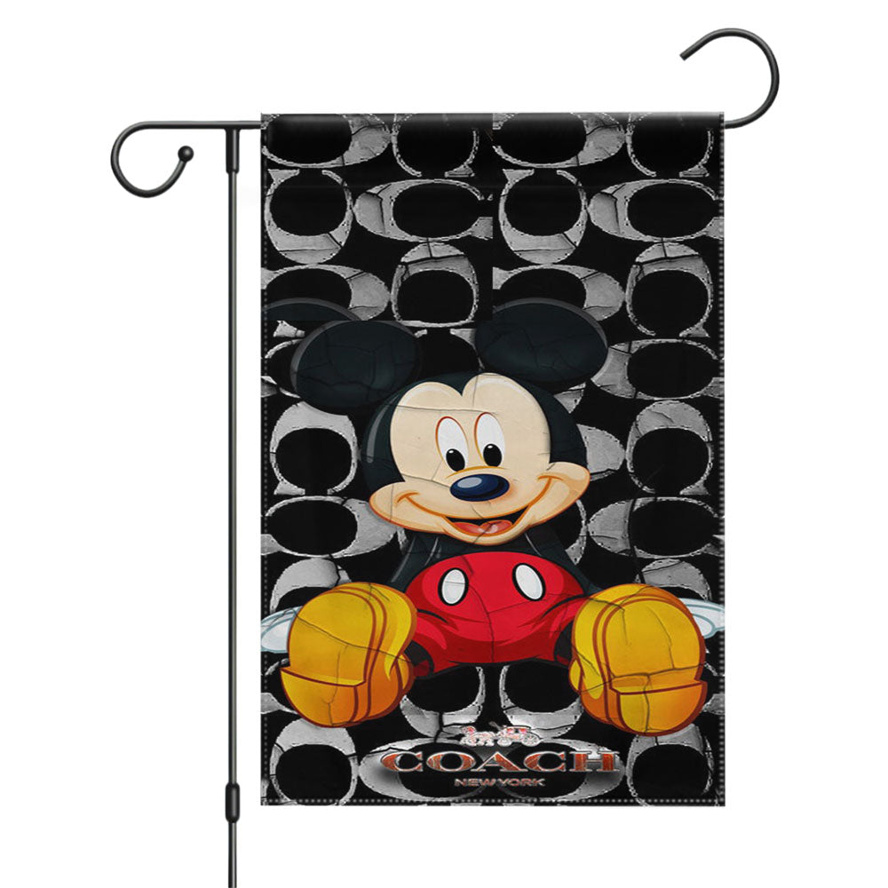 Mickey Mouse Coach Black 5 Garden Flags Yard Outdoor Lawn 12 X 18