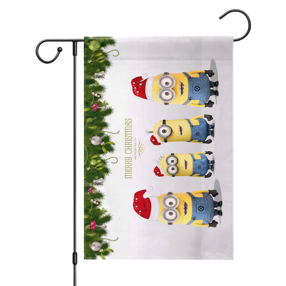 Minions Christmas Garden Flags Yard Outdoor Lawn 12 X 18
