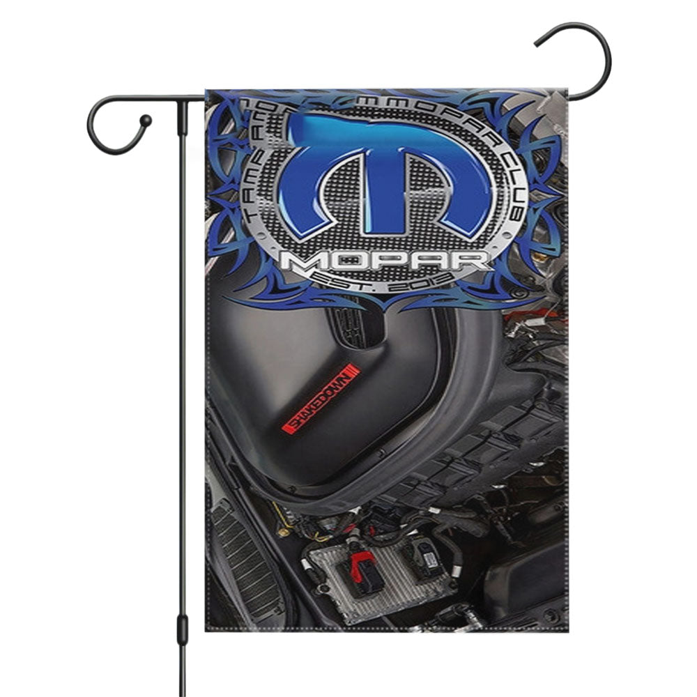 Mopar Flag Logo Garden Flags Yard Outdoor Lawn 12 X 18