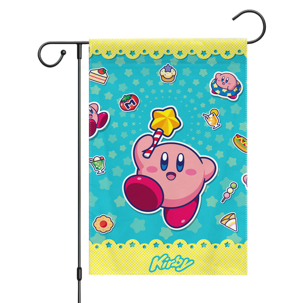 Most Popular Kirby Hoshi No Kaabii Garden Flags Yard Outdoor Lawn 12 X 18