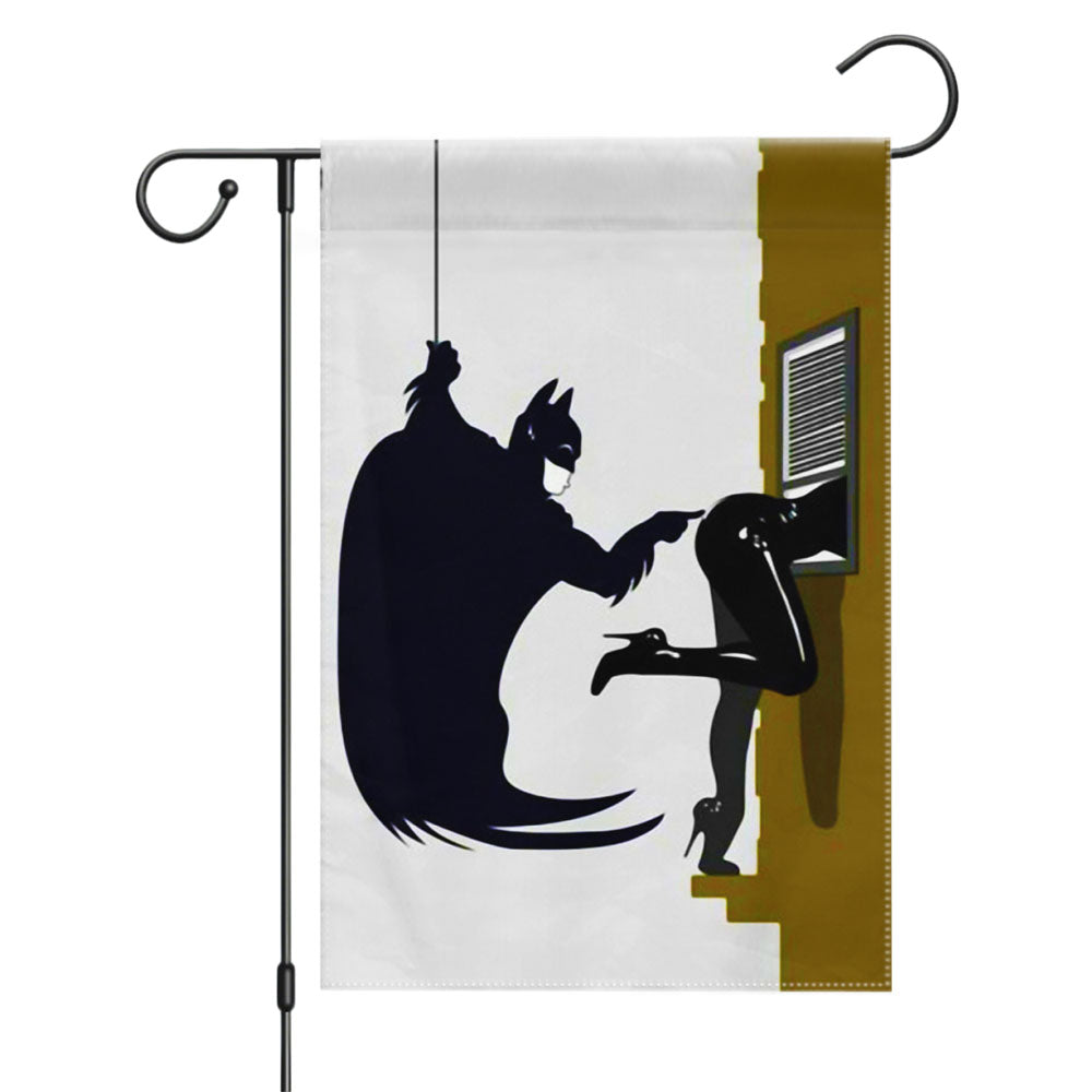 Naughty Batman And Catwoman Garden Flags Yard Outdoor Lawn 12 X 18