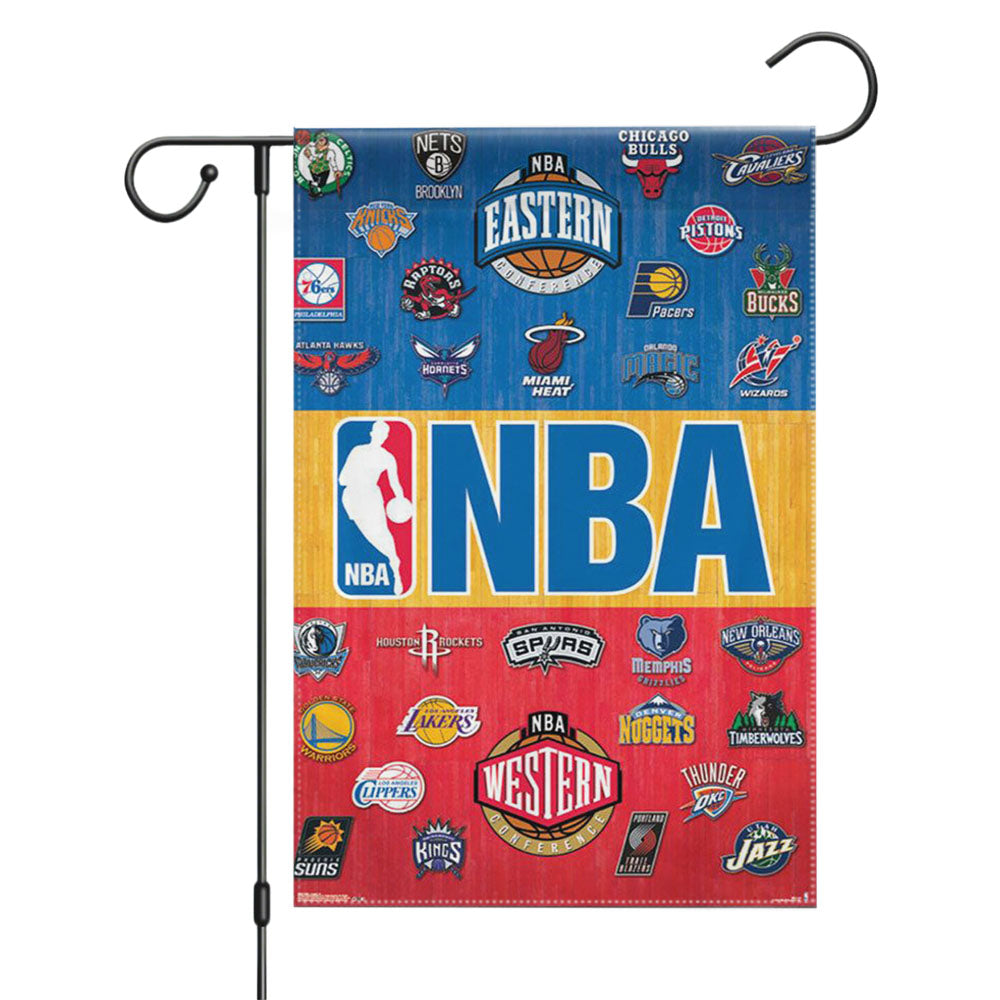 Nba National Basketball Association Logos Team Garden Flags Yard Outdoor Lawn 12 X 18