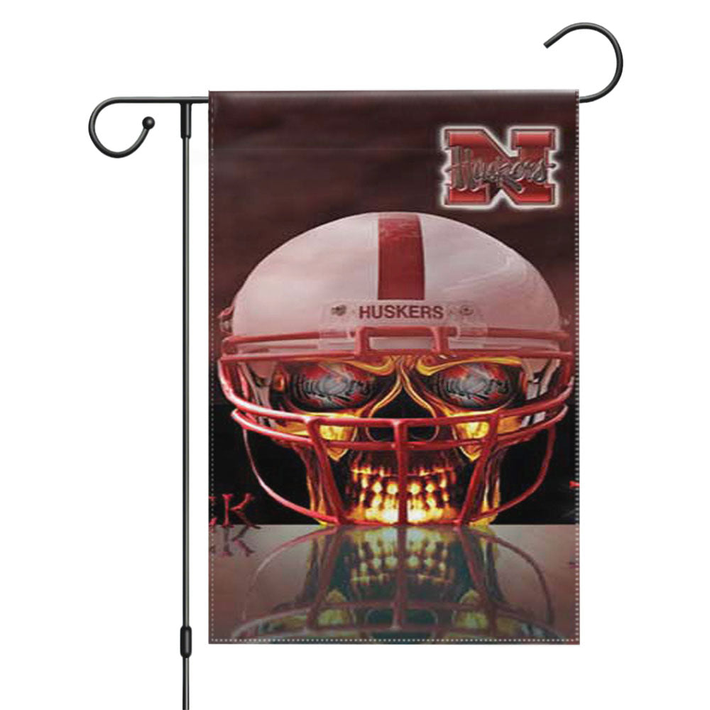Nebraska Huskers Undead Garden Flags Yard Outdoor Lawn 12 X 18